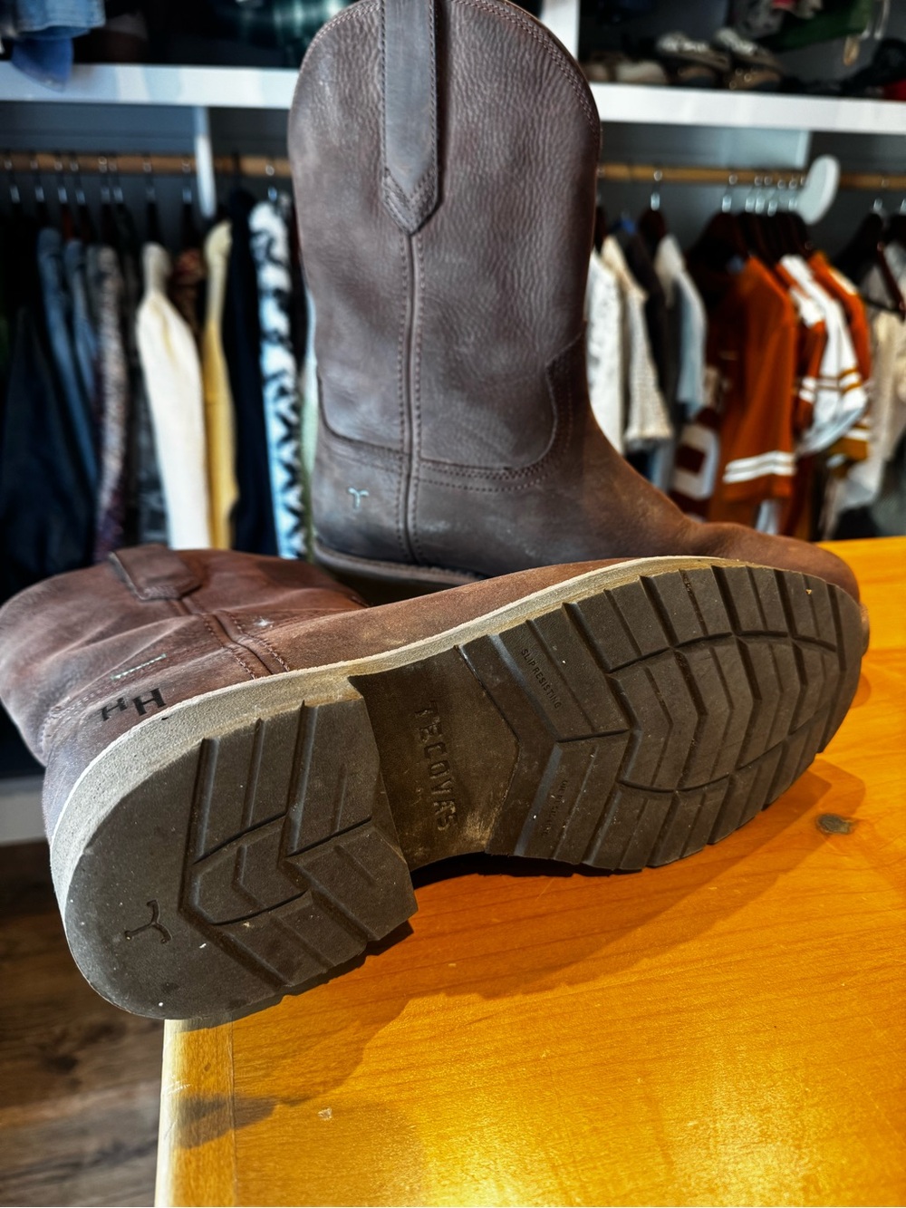 Brown Leather Pull on Rugged Roper - Picture 2 of 3